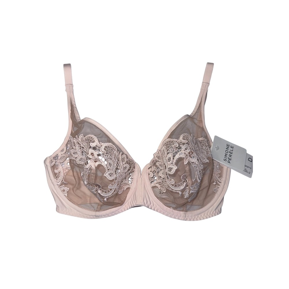 Simone Perele Womens Size 32D Nude Sheer Lace Underwire Bra New
